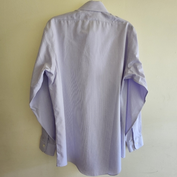 NWT Brooks Brothers Men's Milano Slim Fit Lavender/White Dress Shirt 16-33 - Picture 3 of 8